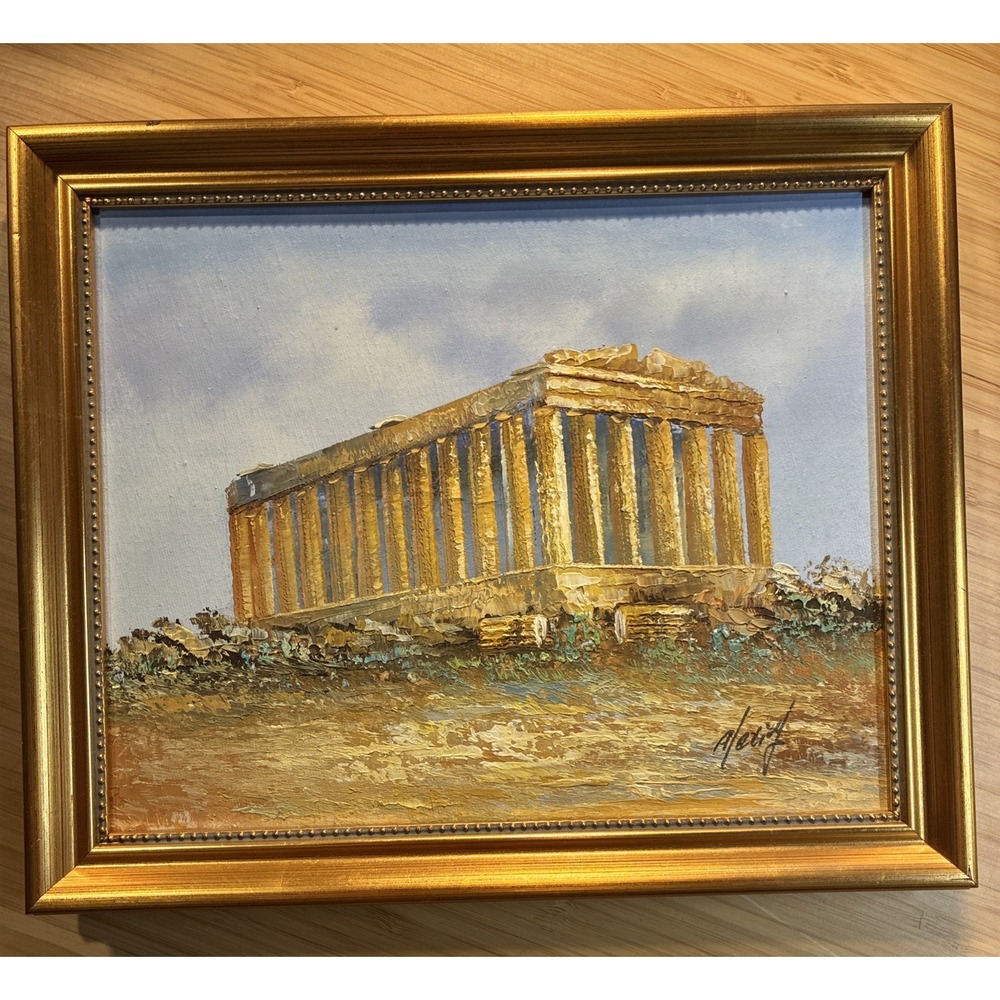 Oil Painting of Parthenon On The Acropolis In Athens, Greece Professional Frame
